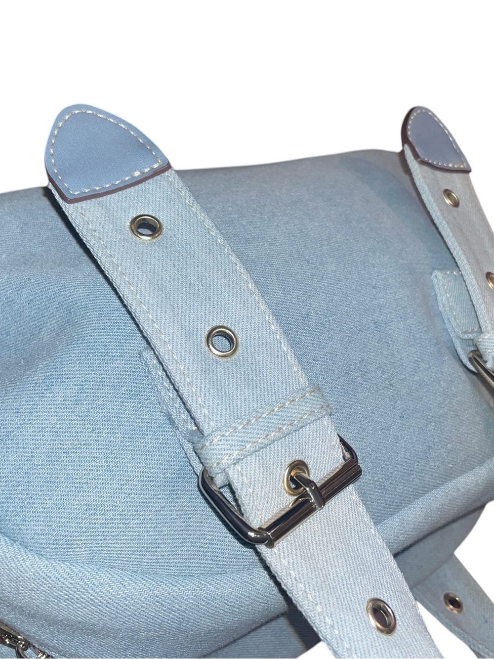 TRUE RELIGION Multi-Patch Denim Satchel Bag NWT - Picture 14 of 16